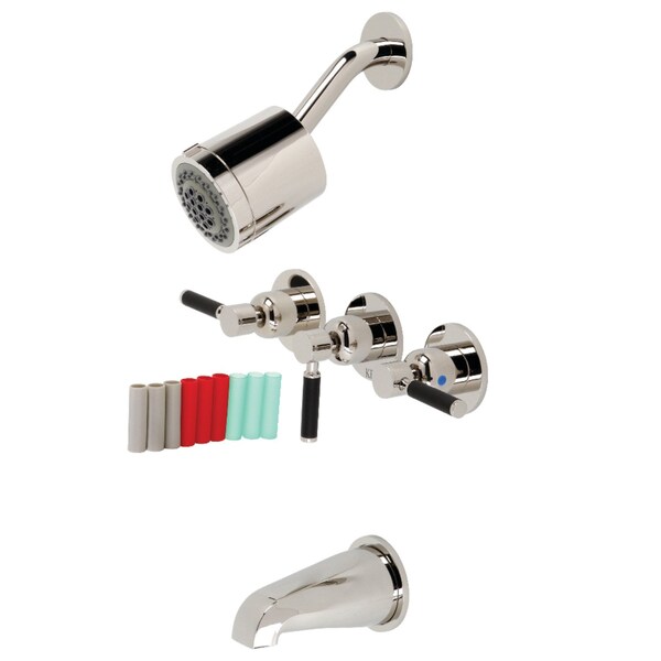 Tub and Shower Faucet, Polished Nickel, Wall Mount